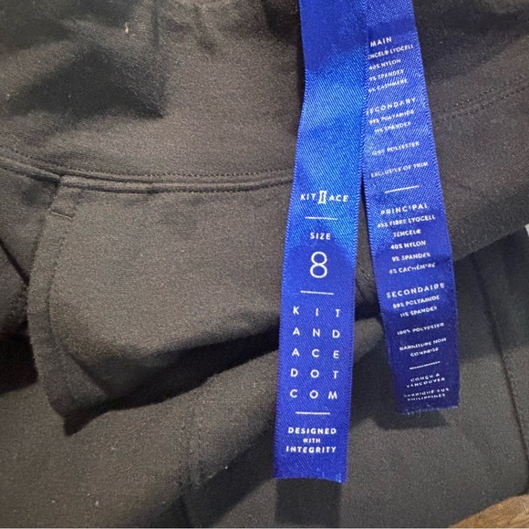 KIT and ACE Sz 8 Athleisme Pants Jogger Style Cuffed Hem Jersey Knit Dark Grey - Picture 11 of 15